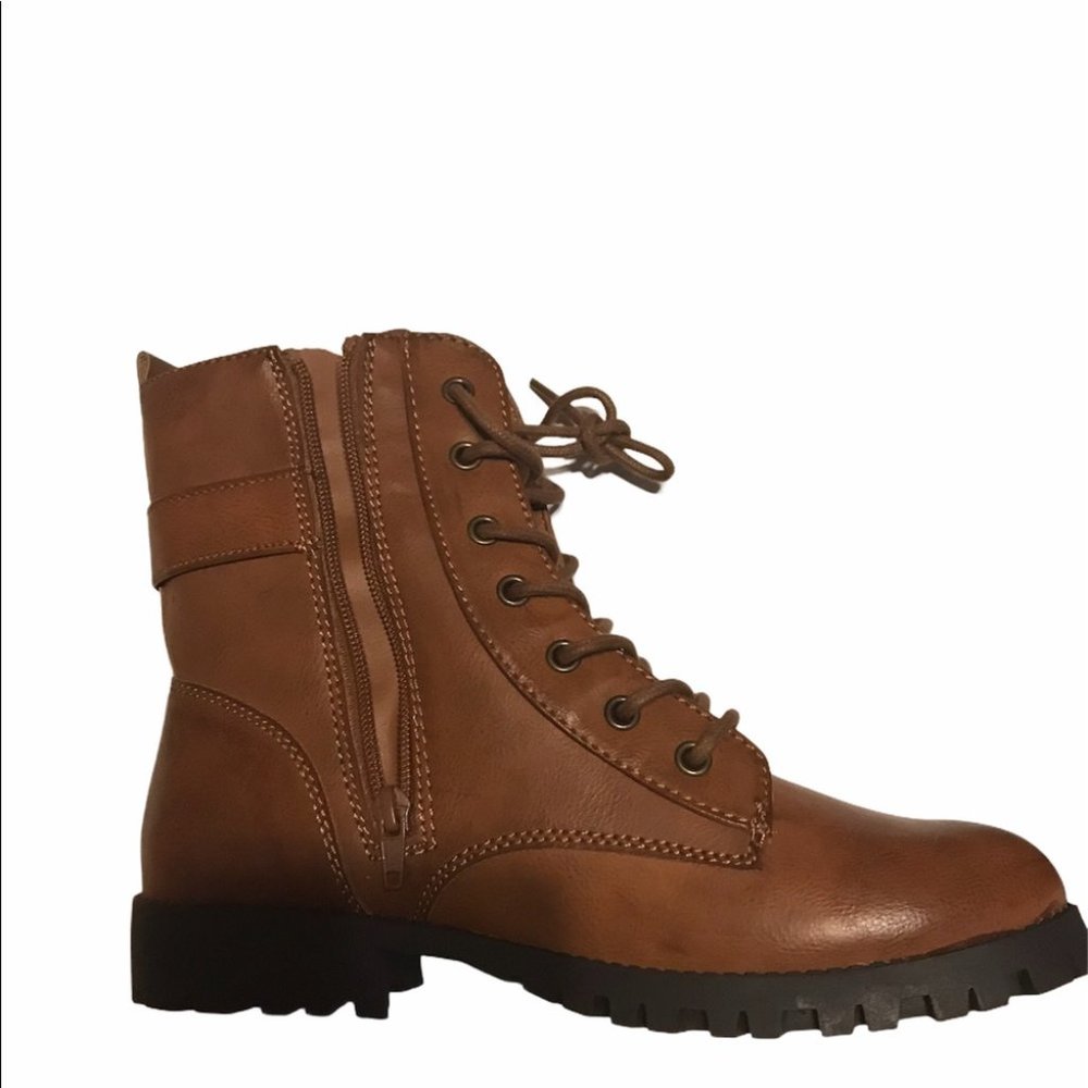 SO Broccoli Women's Cognac Brown Laced Side Size 9